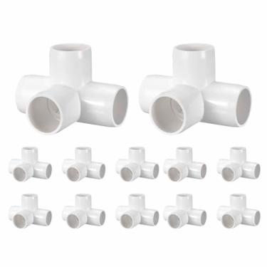 Imagem de DTGN 12 peças de encaixe de PVC de cotovelo de 1/5.1 cm, encaixe de tubo de PVC de grau cruzado de 4 vias, conector de cotovelo de canto DIY para móveis de construção, conexão de estrutura de estufa