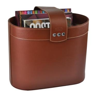 Imagem de Porta Revista / Revisteiro LUX em Couro (Pinhão)