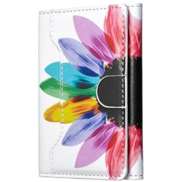 Imagem de LaiYHe Carteira magnética, 6 compartimentos para cartão, flip de couro PU, telefone minimalista fino, compatível com telefones e capas MagSafe, para iPhone 17/16/15/14/13/12/Pro/Max/Plus (girassol)