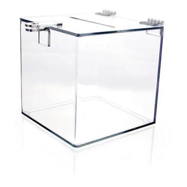 Imagem de Urna Cubo Peq. 20X20X25 cm p/ 1000 Cupons Acrilico 3MM - iacrilicos