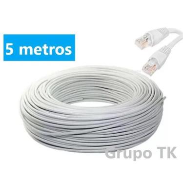 Imagem de Cabo de rede Branco -- 5 Metros profissional -- CFTV -- Internet -- Mo