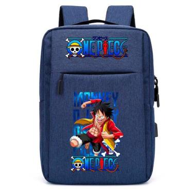 Imagem de Mochila Com Estampa DTF Anime Pirata Menino Piece Infantil Escolar Com