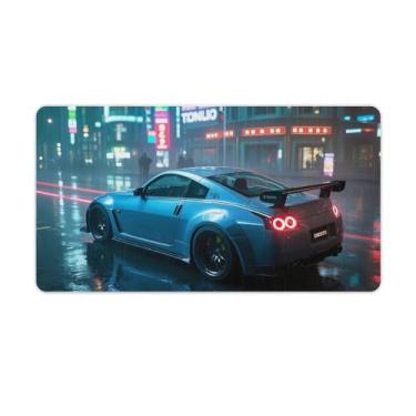 Imagem de HouLaiZhe Neon City JDM Sports Car 350Z Gaming Mouse Pads JDM Car Desk Pads Grandes Mousepads para Desktop Keyboard Computer Mat40X75cm