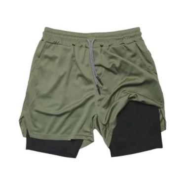 Imagem de Shorts Masculinos De Camuflagem Com Forro Em Malha, Estilo Skinny, Mul