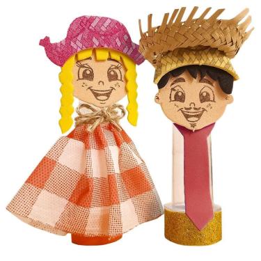 Imagem de Tubete Decorado Festa Junina Casal Junino - Extra Festas