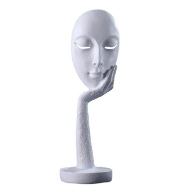 Imagem de Arte de escultura: máscara facial abstrata, estatueta de resina, estátua de 28,5 cm