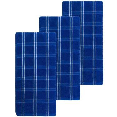 Imagem de Kit 3 Panos De Prato Camesa Chess 45 x 65 cm, Azul