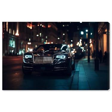 Imagem de Art Remedy Impressão de carros luxuosos em tela Phantom's Gleam, embrulhada em galeria, 38 x 25 cm