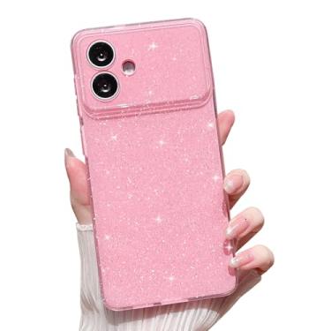 Imagem de MINSCOSE Capa com glitter compatível com Samsung Galaxy S26 Edge, linda estética brilhante, fina, à prova de choque, brilhante para Samsung Galaxy S26 Edge para mulheres e meninas - rosa