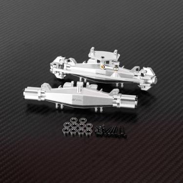 Imagem de RCAWD 7075 Alum Mini LMT Front & Rear Axles Set, 90% More Durable Housing with 40CrMo Gears & Metal Differential Upgrades Parts for Losi 1/18 Solid Axle #LOS212035