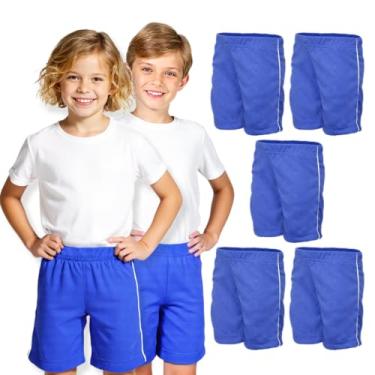 Imagem de Kit 5 Bermuda Helanca Infantil Azul Royal Tamanho 04