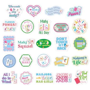 Imagem de Fuyoooo 36 Pcs Mahjong Stickers 2 Inches Funny Aesthetic Mah Jong Tile Stickers for Water Bottle Scrapbook Skateboard Laptop Luggage Phone Guitar Computer Mahjong Party Supplies Gifts for Women Adult