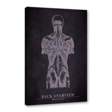 Imagem de Arte de anatomia humana, pintura em tela médica, vintage, esqueleto muscular, educação, pôster, impressão de imagem de parede, decoração de clínica hospitalar (SKU13,8 x 30,5 cm = (20 x 30 cm