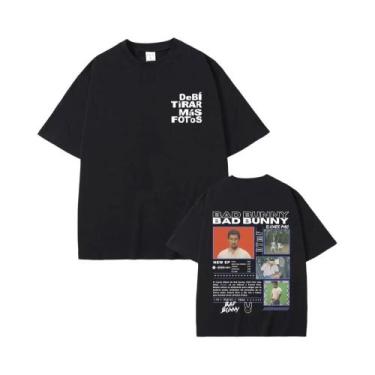Imagem de Camiseta Gráfica Unissex Bad Bunny Hip Hop Estampa Fashion DeBi TiRAR 