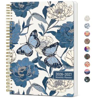 Imagem de Agenda mensal 2026-2027, calendário estético de 2 anos, 24 meses de janeiro de 2026 a dezembro de 2027, agenda mensal de 26 a 27, perfeita para escola, escritório, casa, 17,8 x 25,4 cm - Azure Wings