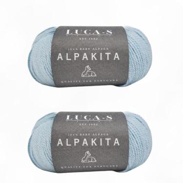Imagem de Fio de alpaca Luca-S ALPAKITA Baby – 2 novelos de fio de peso DK 100% super macio para tricô e crochê, 100 g, total de 250 m, lã de tricô de alpaca luxuosa