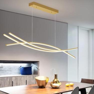 Imagem de Luminária de mesa moderna com LED, design linear e regulagem de intensidade, com controle remoto. Ideal para escritório, sala de jantar, corredor, sala de estudos e cozinha. Luminária de tet