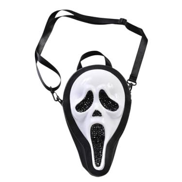 Imagem de Fun World Bolsa tiracolo feminina Ghost Face, tamanho único, alça ajustável, preta
