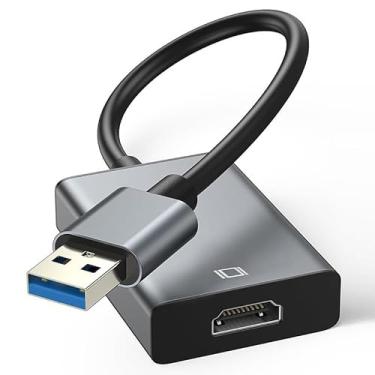 Imagem de KLOMIER Adaptador USB para HDMI - Cabo multimonitor 3.0/2.0, compatível com Windows 7/8/10/11 para vários monitores