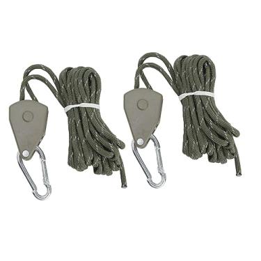 Imagem de SPYMINNPOO Polia de Corda de Barraca de Acampamento Ajustável para Configuração Rápida e Maior Visibilidade para Entusiastas e Aventureiros Ao Ar Livre, Cabo de de 2 Peças para Dossel, Camping, (DO