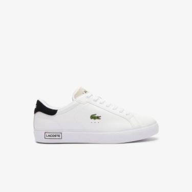 Imagem de Tênis De Couro Masculino Lacoste Powercourt, 39, Branco, Preto