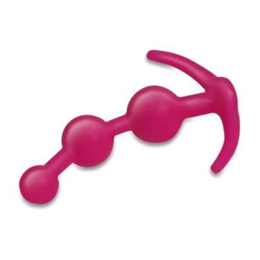 Imagem de Plug Anal Escalonado Com Esferas Acessório Erótico Dilatador Anal Com Relevo De Bolinhas PL31 (PINK)