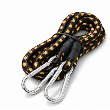 Imagem de Corda Elástica com Mosquetão para Bagageiro de Moto e Bike 1,20m Ganchos de Metal Extensor