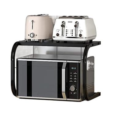 Imagem de Prateleiras para armazenamento cozinha rack de armazenamento de microondas, forno doméstico, rack de armazenamento de camada dupla, rack de armazenamento criativo de tempero de ferro de bancada