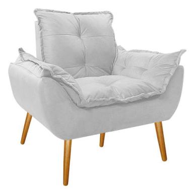 Imagem de Poltrona Opala Palito Sintético- Amarena Móveis, Branco