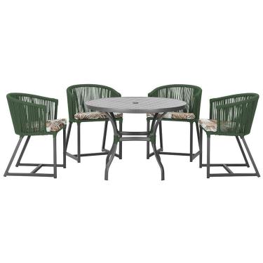Imagem de Mesa Com 4 Cadeiras E Noronha Estofado 6 Trama Original Verde