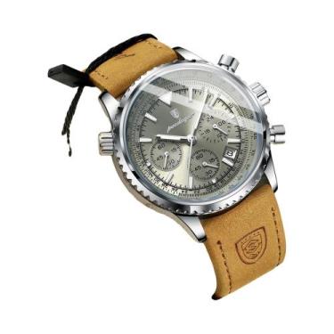 Imagem de Relógio De Couro Luminoso À Prova d'Água Para Homens POEDAGAR Luxuoso 