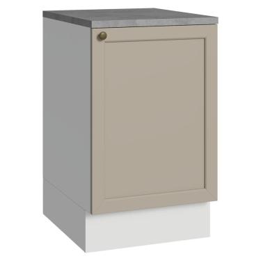 Imagem de Balcão de Cozinha 50cm 1 Porta (Com Tampo) Branco/Crema Vik Madesa