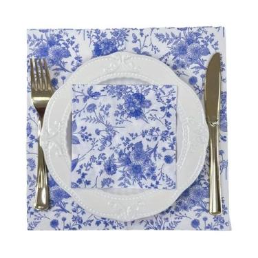 Imagem de Guardanapos De Papel Decoupage Vintage Azul E Branco 20-100 Peças Para