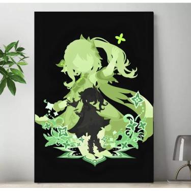Imagem de Quadro Genshin Impact Personagens Placa Decorativa Game Anime MDF 20x2