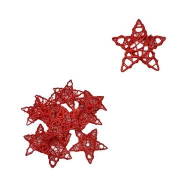 Imagem de Bolas Decorativas De Rattan Em Forma De Estrela 10pcs Ornamentos De Vi