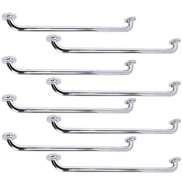 Imagem de Barra de Apoio Alca 80cm kit 8 Uni Acessibilidade Deficiente Cadeirante Idoso Box Banheiro Corrimao Corredor Seguranca