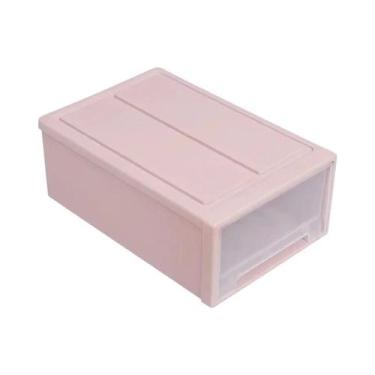 Imagem de Caixa Organizadora Grande De Plástico Transparente Empilhável Com Gave