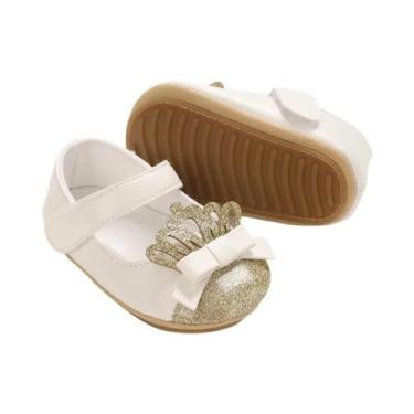 Imagem de Sapatos De Batismo Para Meninas Recém-Nascidas, Brancos, Com Solado De