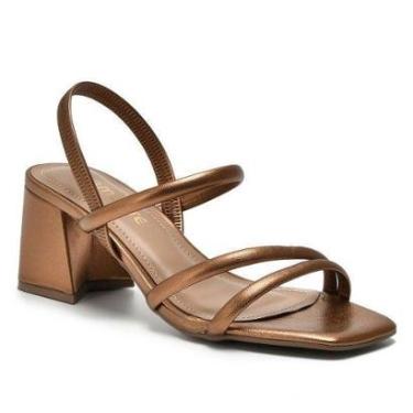 Imagem de Sandalia Salto Quadrado Ramarim Feminino - Rosa-Feminino