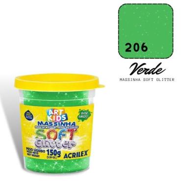 Imagem de Massinha de Modelar Acrilex Soft Glitter 150g Verde