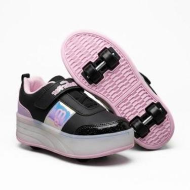 Imagem de Tênis Infantil de Rodinha Roller Conforto Skatenis Patins Divertido-Feminino