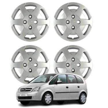 Imagem de Jogo de Calota Aro 14 Meriva 2003-2012 Cubo Baixo Prata - Grid Calotas