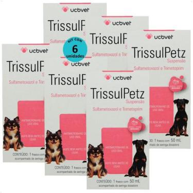 Imagem de Trissulpetz suspensão com 50ml para cães ucbvet kit com 6