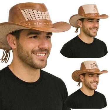 Imagem de Chapéu Cowboy Country Couro Legítimo Americano Rodeio Vaquejada - chap