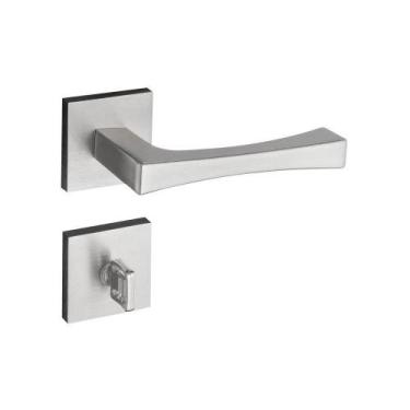 Imagem de Fechadura Vivaldi Cromado Acetinado Roseta Quadrada 40mm Pado Banheiro