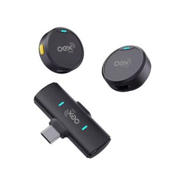 Imagem de Microfone lapela sem fio tipo c preto mk308 oex