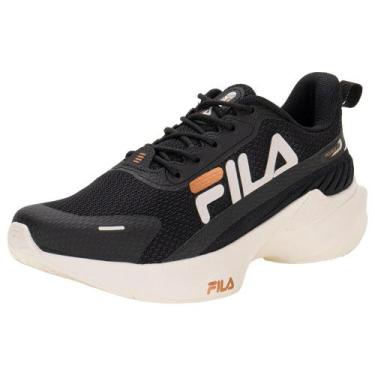 Imagem de Tênis feminino progress lite fila f02tr00046, Preto, Branco, 38