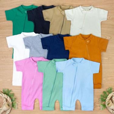 Imagem de Macacão Romper Para Bebê Em Algodão Com Zíper - Dolce Kids, Rosa claro