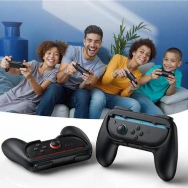 Imagem de Suporte Grip Gamepad Para Controle Joy Con Nintendo Switch 2 Preto DOB