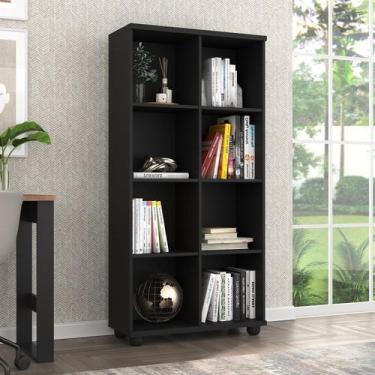 Imagem de Estante de Livros MDF 74CMX153CM 8 Nichos Preto - Foscarini